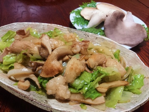 84d47c31 s - 足太あわび茸と近江牛ホルモン炒め