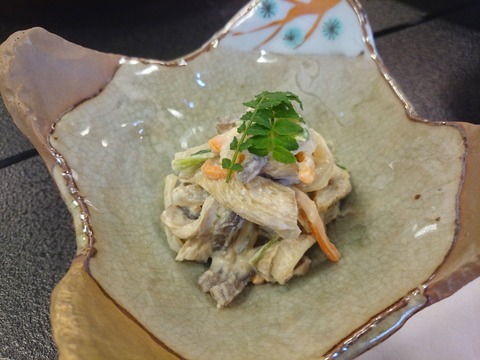 ef5d8414 s - 足太あわび茸が主役！あわび茸創作懐石（魚英さん）